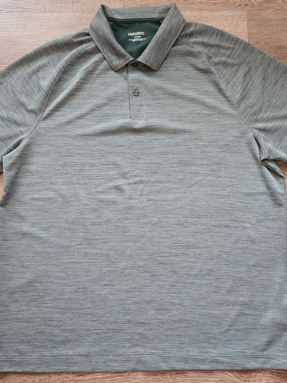 UNTUCKit Men's Polo Shirt in Olive Heather Size XL